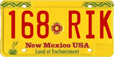 NM license plate 168RIK