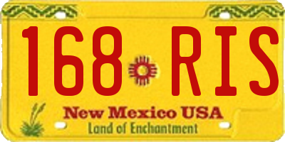 NM license plate 168RIS