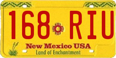 NM license plate 168RIU