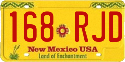 NM license plate 168RJD