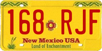 NM license plate 168RJF