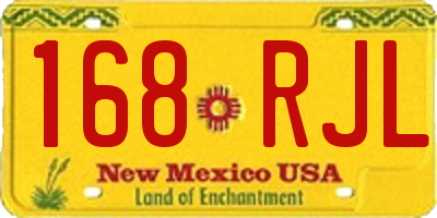 NM license plate 168RJL