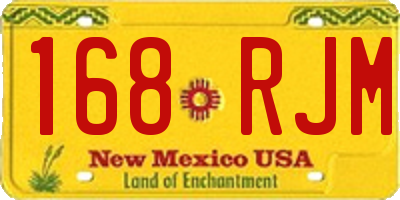NM license plate 168RJM