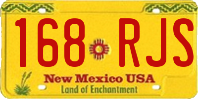 NM license plate 168RJS