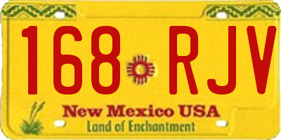 NM license plate 168RJV