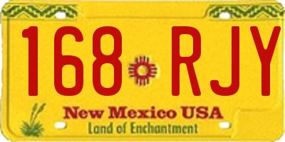 NM license plate 168RJY