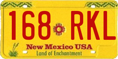 NM license plate 168RKL
