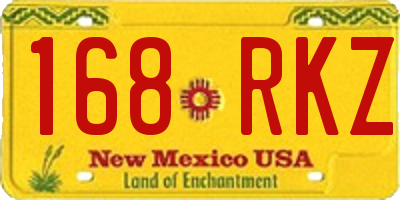 NM license plate 168RKZ
