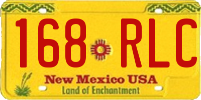 NM license plate 168RLC