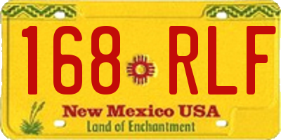 NM license plate 168RLF