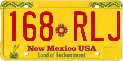 NM license plate 168RLJ