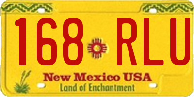 NM license plate 168RLU