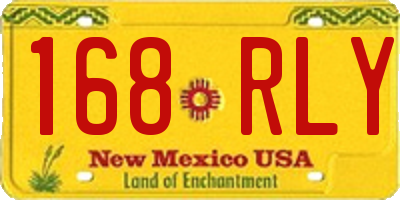 NM license plate 168RLY