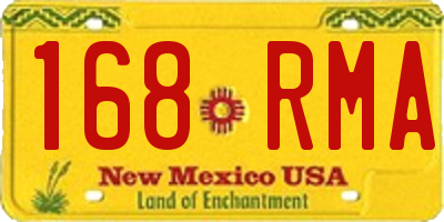 NM license plate 168RMA