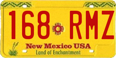 NM license plate 168RMZ