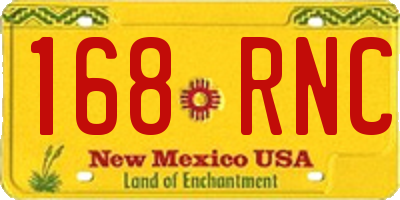 NM license plate 168RNC