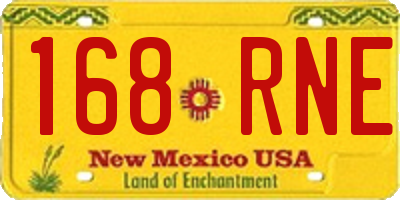 NM license plate 168RNE