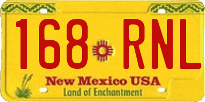 NM license plate 168RNL