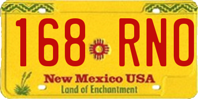 NM license plate 168RNO
