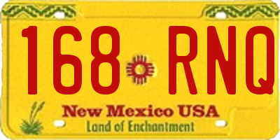NM license plate 168RNQ