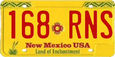 NM license plate 168RNS