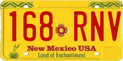 NM license plate 168RNV