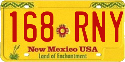 NM license plate 168RNY
