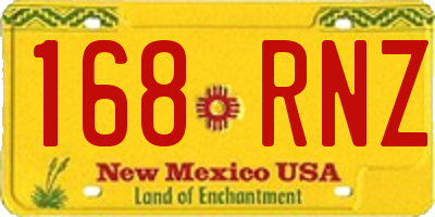 NM license plate 168RNZ