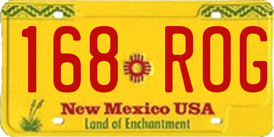 NM license plate 168ROG