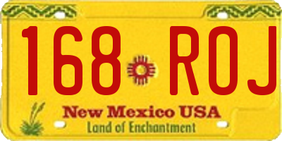 NM license plate 168ROJ