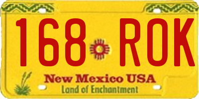 NM license plate 168ROK