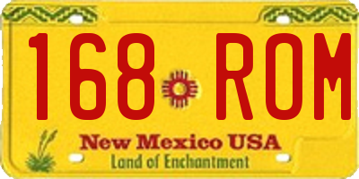 NM license plate 168ROM