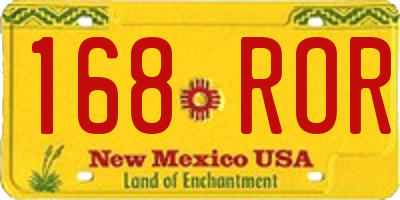 NM license plate 168ROR