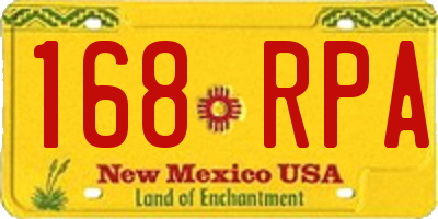 NM license plate 168RPA