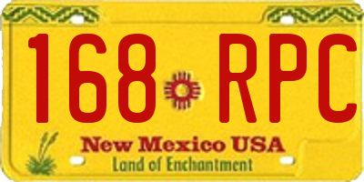 NM license plate 168RPC