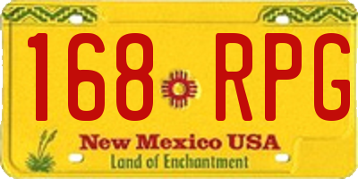 NM license plate 168RPG