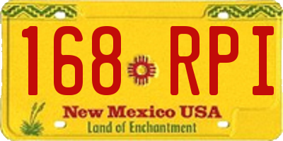 NM license plate 168RPI
