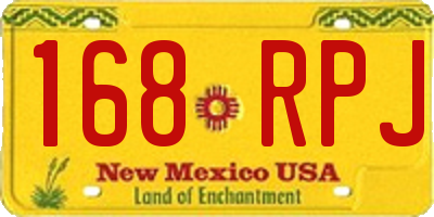 NM license plate 168RPJ