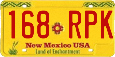 NM license plate 168RPK
