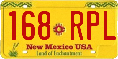 NM license plate 168RPL