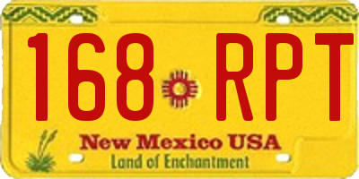 NM license plate 168RPT