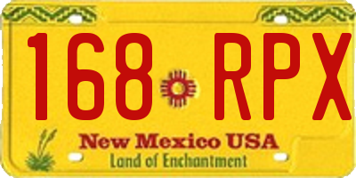 NM license plate 168RPX