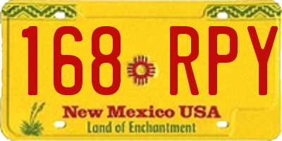 NM license plate 168RPY