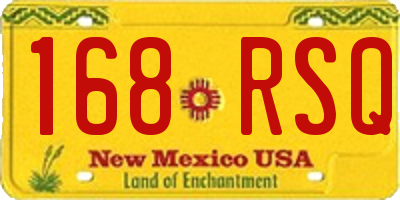 NM license plate 168RSQ