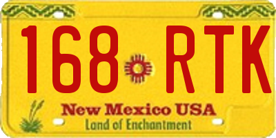 NM license plate 168RTK