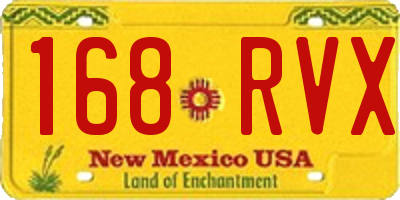 NM license plate 168RVX