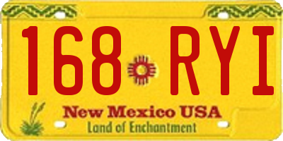 NM license plate 168RYI