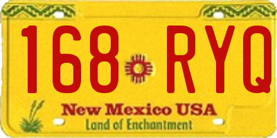 NM license plate 168RYQ