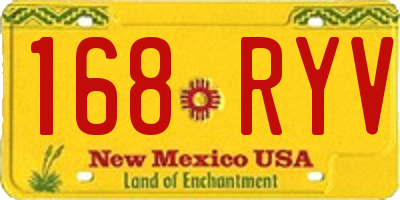NM license plate 168RYV