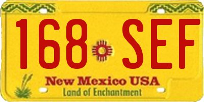 NM license plate 168SEF